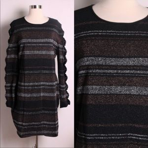 NWT Ted Baker Lurex Stripe Bow Dress (size 5)